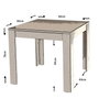 Hanah Home Mesa de Comedor Roble 90 cm